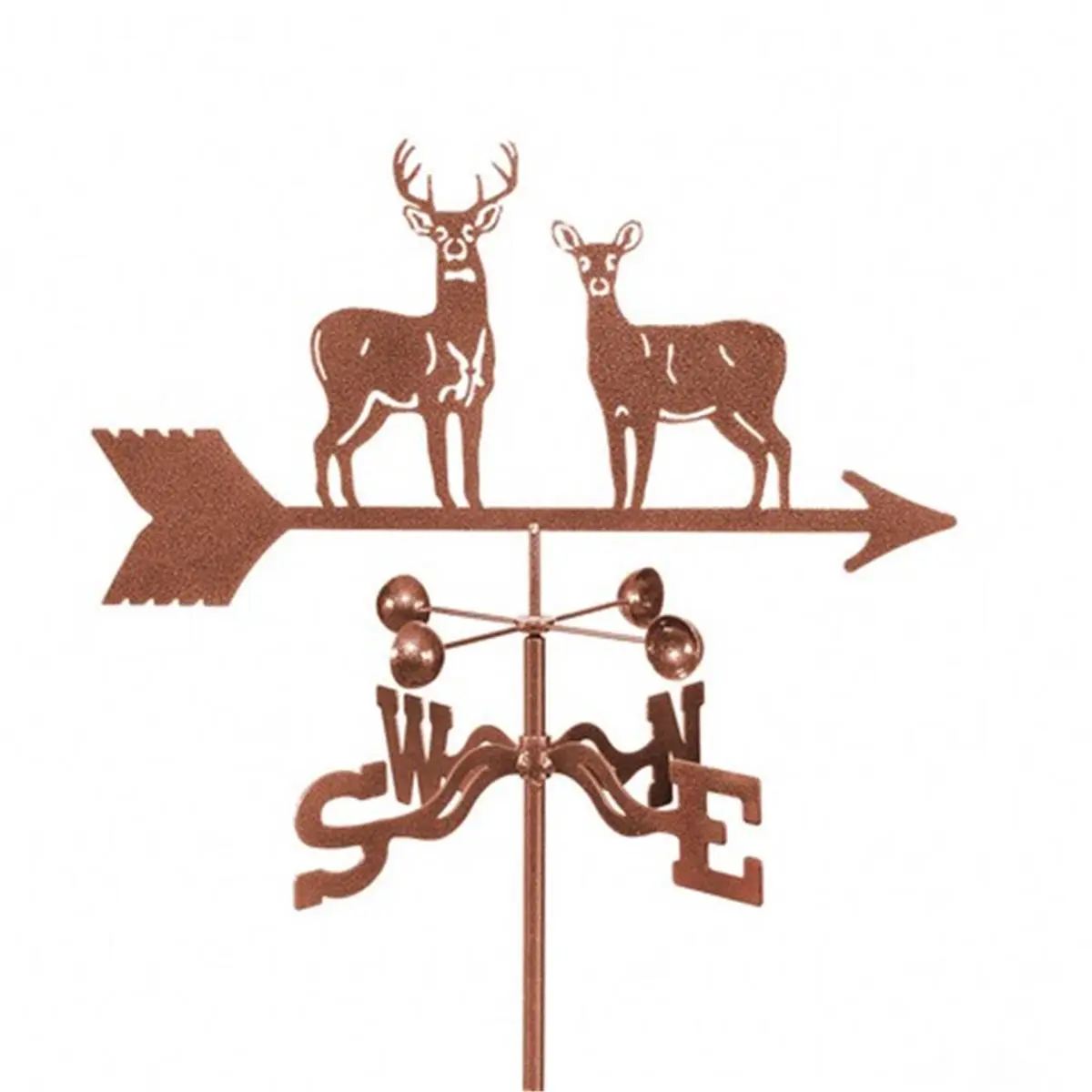 EZ Vane EZ1308-PT Standing Deer Outdoor Weathervane with Post Mount, 14-Gauge Steel, 25" H x 21" W x 9" L, 3 Protective Coatings, Fade & Rust Prevention, for Home or Garden