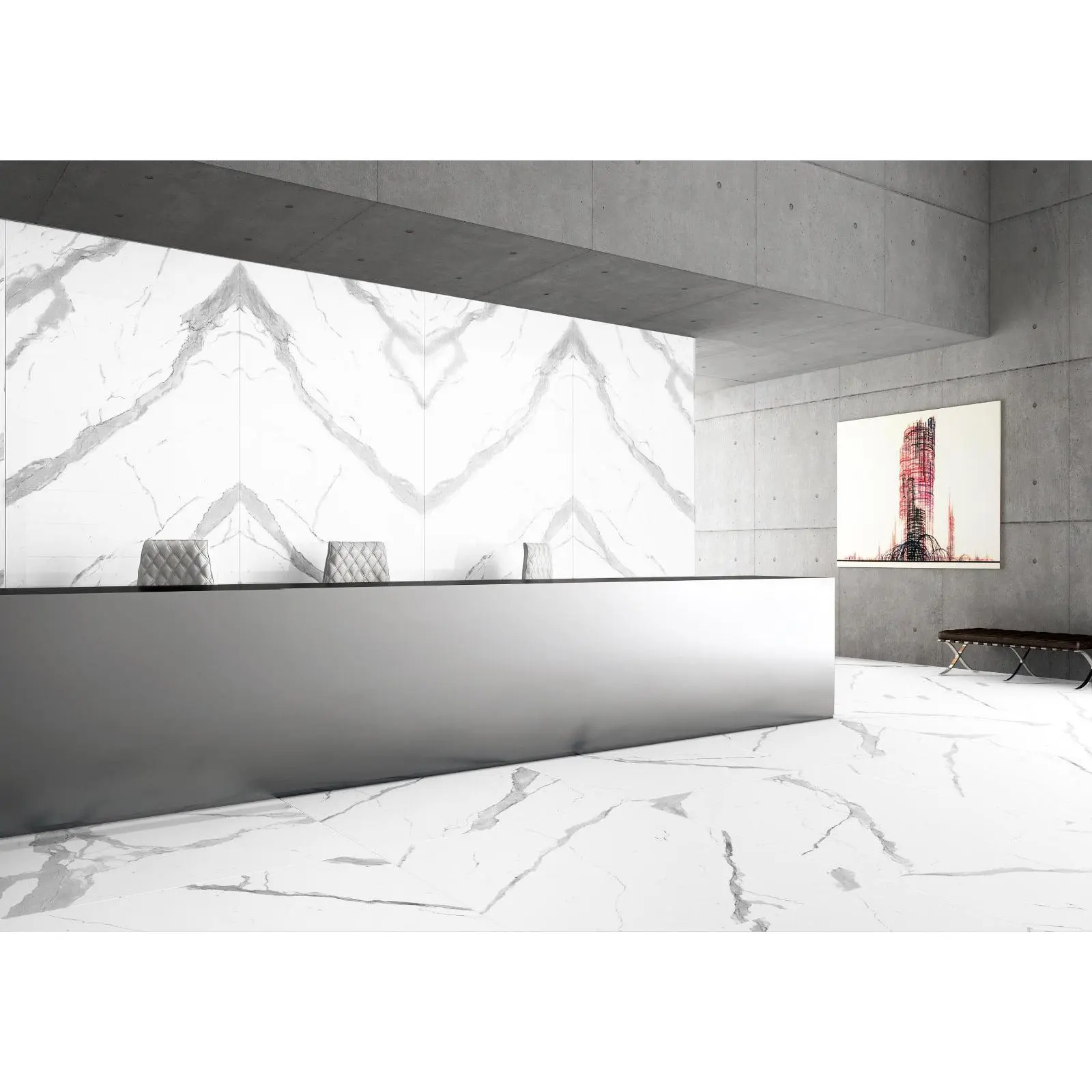 APAVISA Slab 12 mm Statuario Extra White Nat Bl-B 127,56 x 63,78 - 56.5 SqFt