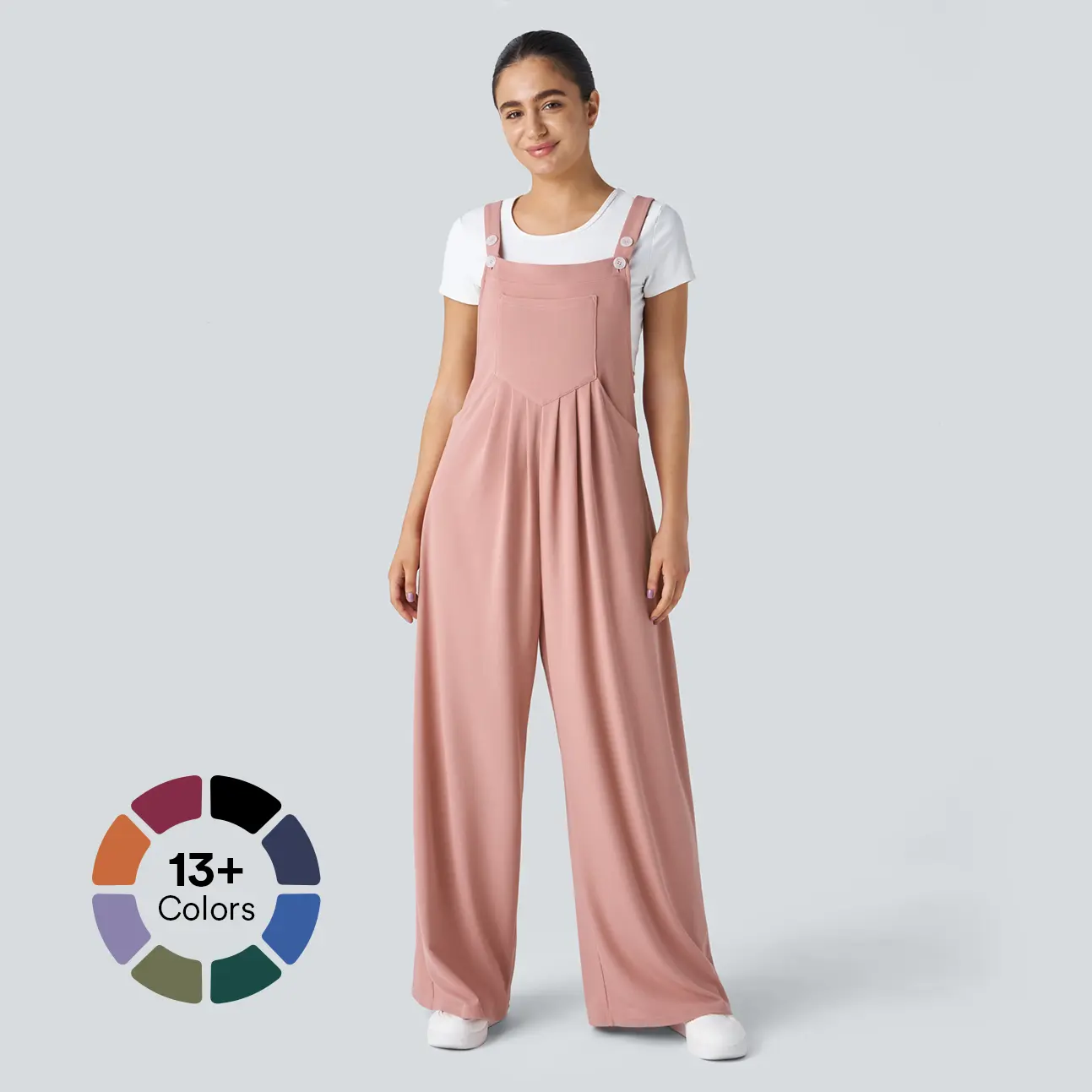 Halara Adjustable Strap Button Multiple Pockets Plicated Waffle Casual Overalls #summervibes Halara Adjustable Strap Button Multiple Pockets Plicated Waffle Casual Overalls #summervibes