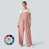 Halara Adjustable Strap Button Multiple Pockets Plicated Waffle Casual Overalls