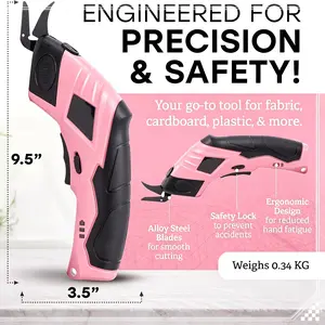 Rapid-Charge Cordless Fabric Shears, Ergonomic Leather-Cutting Tool, Durable Abs Sewing Shears, USB Charging, 2.5-Hour Operation