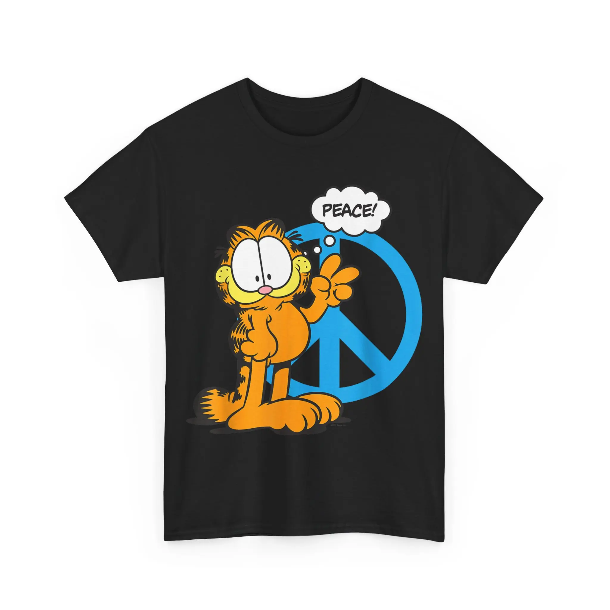 Nickelodeon Garfield Peace! Blue Adults on Vacation Unisex T-Shirt Full Color