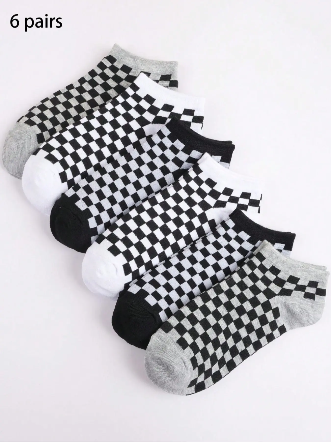6 Pairs Plaid Leopard Print Short Socks, Casual Fitted All Seasons, Versatile Cute Short Socks for Everyday Wear, Casual Daily Socks, Sock Set