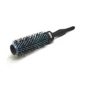 ALPHA NEW YORK Nano Thermal Ceramic & Ionic Round Hair Brush Small (Dark Gray) with Tourmaline Bristles, Vented Design for Smooth and Full Hair