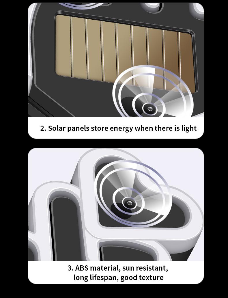 Solar Car Heart Gesture Light, LED Wireless Decorative Warning Light, Interior Ambient Light for Triangle & Rear Window