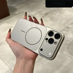 Apple iPhone 17 Pro Max Case, Electroplated Sand Magnetic Adsorption Design, Anti-Drop Camera Lens Protector, Durable Phone Cover