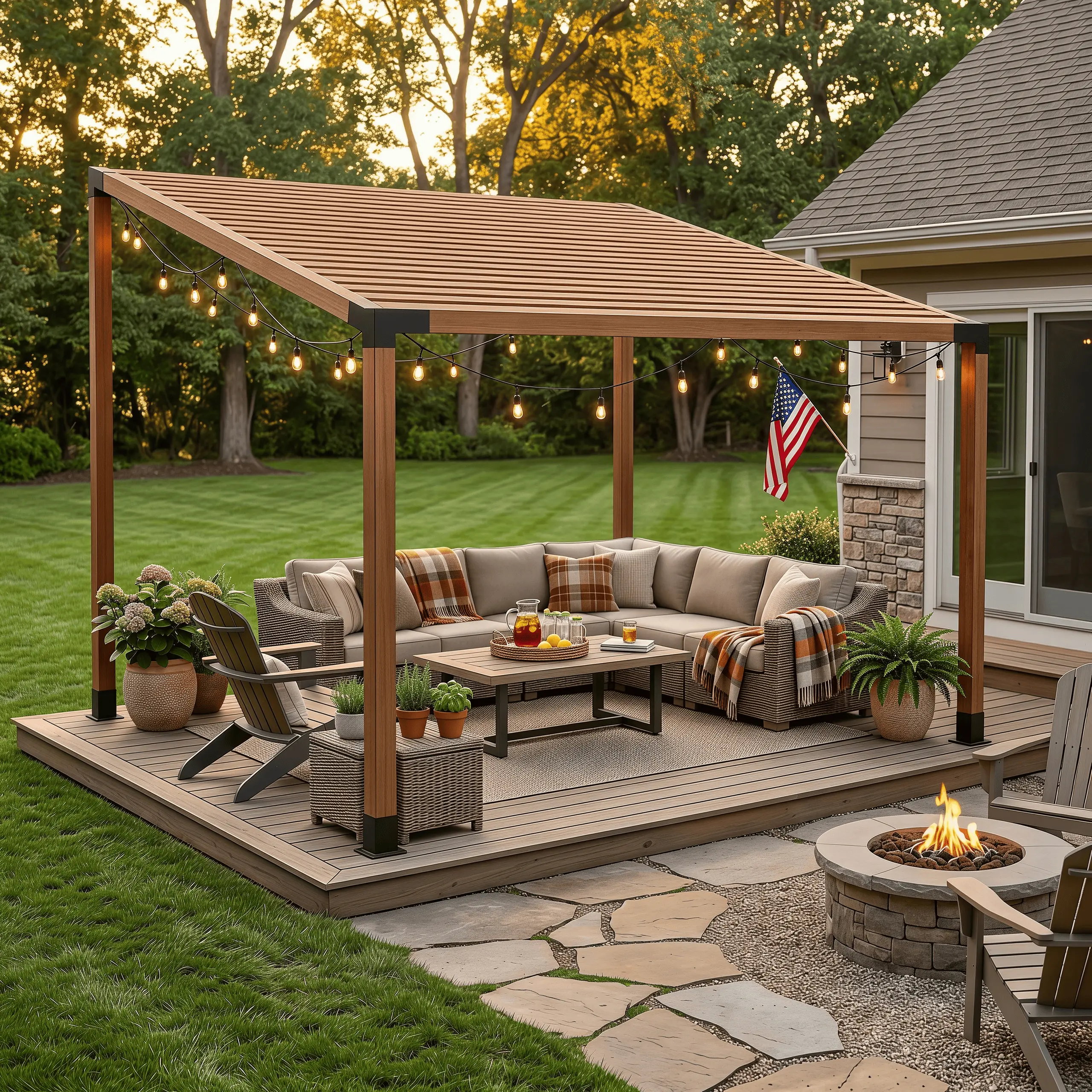 Jurrque Heavy Duty Steel 2.5mm Thick Pergola Bracket Kit for 4"x4" (Actual 3.6" X 3.6") Lumber, 8pcs (4pcs 15° 3-Way, 4pcs Base) DIY Post Base Kit, Easy Installation Wooden Beams for Gazebos, Patio Pergolas, Log Cabin Outdoor