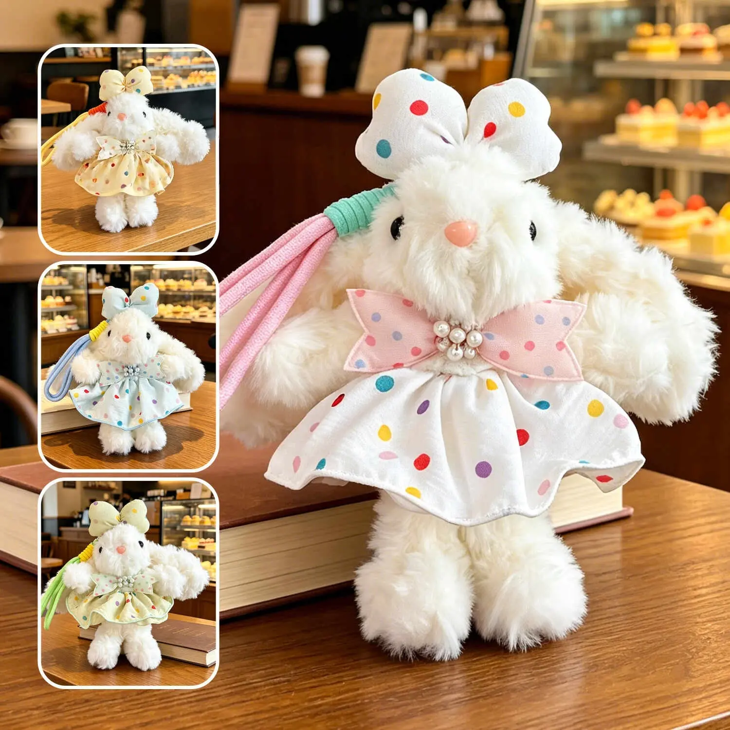 3Types Small Stuffed Rabbits Bulk School Prizes Stuffed 5"-6" Animal Treasure Box Toys for Classroom, Cute Keychain Plushies Toys,Party Favors for Kids/Girls