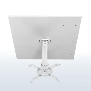 White Universal Drop Ceiling Height Adjustable Projector Mount