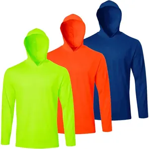 Men's UPF50+ sun protection hooded long-sleeved T-shirt set Fit UVBreathable Athletic Running Activewear Workout Tee 4.24.2, 5 (122) - MS908-A Menswear Outdoor Tshirt Streetwear Wetsuit Fabric Top