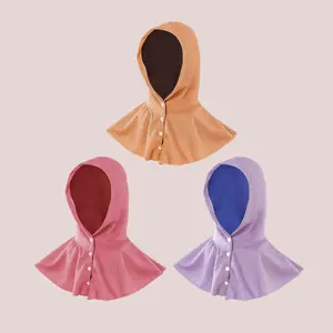 Solid Color Sun Protection Shawl, Soft Wide-Brimmed Face Cover, Multi-Functional Cooling Headscarf, Ideal for Daily Wear