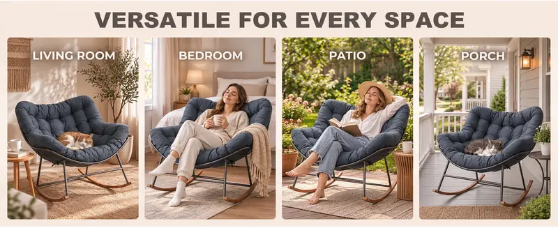 Grand Exclusive Rocking Chair, Thick Cushion with Bonding Rope, Whole ...