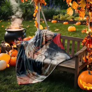 1 piece Schnauzer dog close-up portrait in oil painting style themed flannel blanket - Super soft and warm flannel blanket, suitable for beds, sofas and camping, modern design, digitally printed pattern, all-season use, 100% polyester material