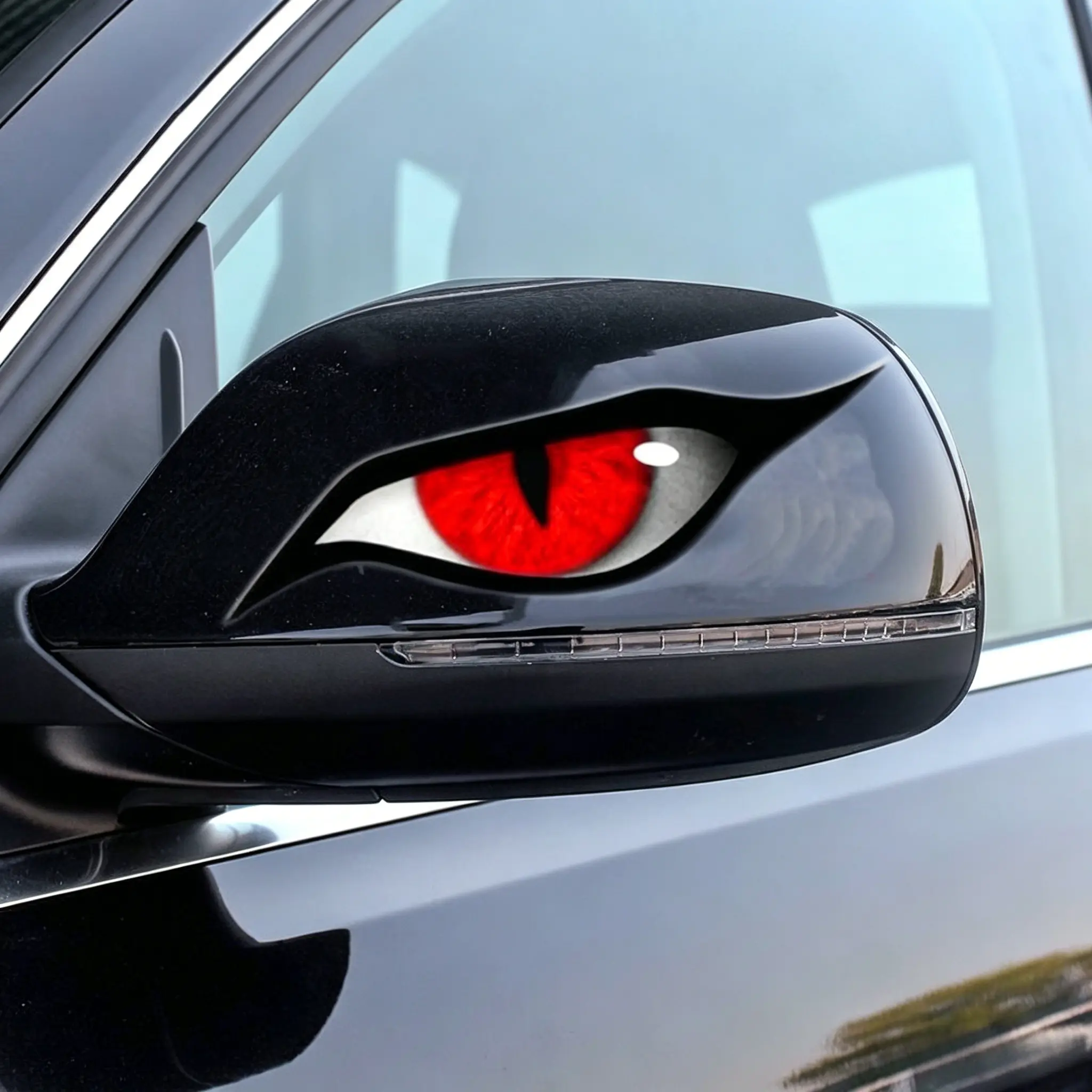 3-Pack Raptor Eye Car Stickers - Waterproof, Sunproof, Scratch-Resistant Car Exterior Accessories for Rearview Mirror Decoration, Halloween Styling