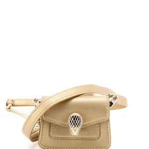 Pre-owned Bvlgari Leather Shoulder Bags Serpenti Forever Shoulder Bag Metallic Micro by Rebag