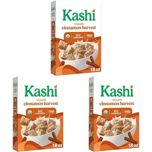 Kashi Breakfast Cereal, Organic, Whole Grain, Cinnamon Harvest, 18oz Box (3 Box)