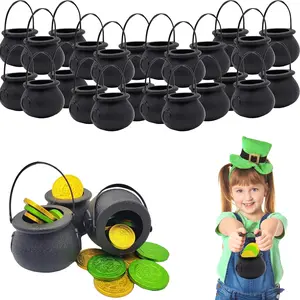 3 Inches 24-Pack Candy Cauldron Kettles Witch Cauldron Candy Bucket Cauldron Pot for St. Patrick's Party Decoration Supplies