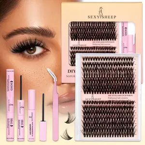 280pcs Lash Clusters Kit, Wispy Eyelash Clusters Lashes, Natural DIY Lash Extension Kit, 9-16mm, 30D40D50D, Cluster Eyelash Extensions Kit, D Curl Individual Lashes Cluster Eyelash，Includes Bond&Seal, Remover, Tweezers, Beginner Friendly