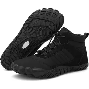 Barefoot Shoes Mens Womens Winter Warm Wide Toe Box Minimalist Zero Drop Outdoor Sole High-top Walking Shoes Snow Boots