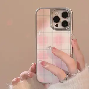 Korean-style gentle pattern phone case suitable for Apple 17/16, iPhone 14 electroplated, 13 hydrogel, 12 sweet, 15