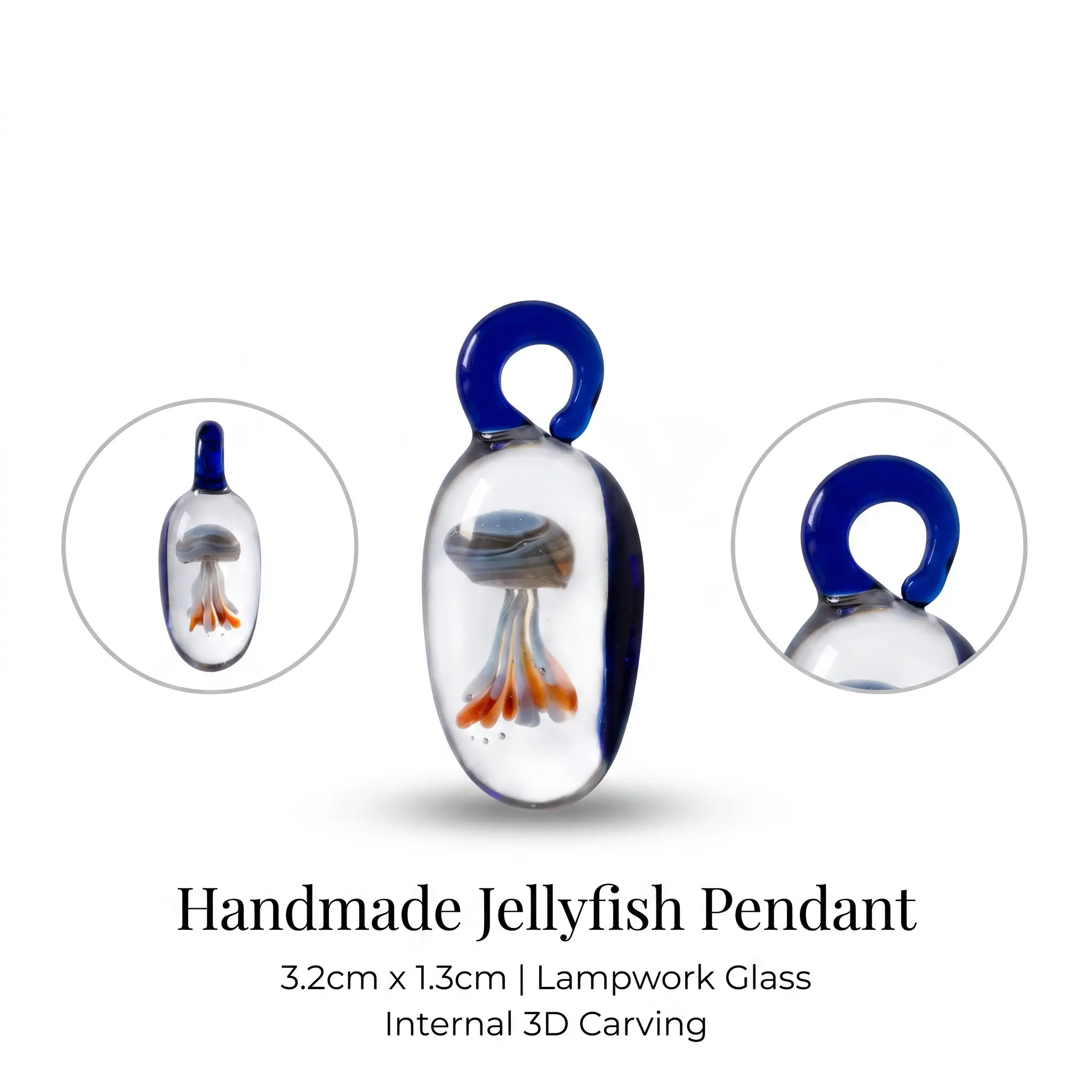 Handmade Jellyfish Pendant Necklace in Hand-blown Lampwork Glass, Ethereal Pink Orb, Spiritual Ocean Jewelry, Unique Gift for Sea Lovers, One Of A Kind