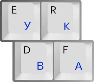HQRP Cyrillic Alphabet Stickers - Blue Lettering On Transparent Background for PC Laptop Notebook Keyboard