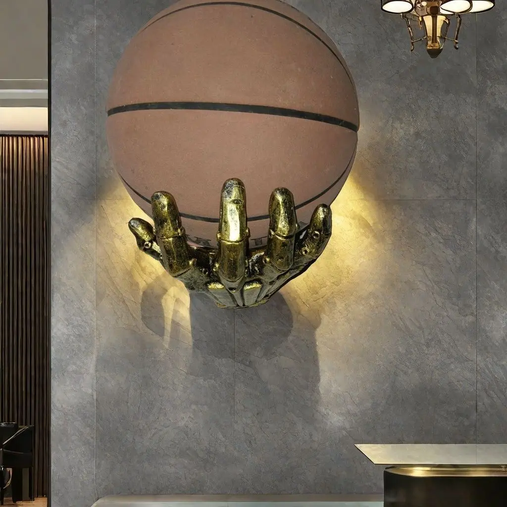 Adam's Wednesday Cyberpunk Mechanical Hand Basketball Stand Display Rack Wall Hanging Organizer Efficient Hangable Design Decorative Versatile Use for Sports Enthusiasts
