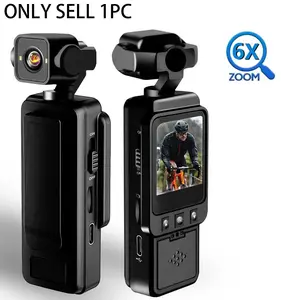 Vlogging Camera Pocket-Sized with 1.54" IPS Screen ,1080P Wearable Camera for Content Creators, Travel & Action Videos , Wide Angle, 6X Zoom, USB Rechargeable,action camera, Wearable Body Cam