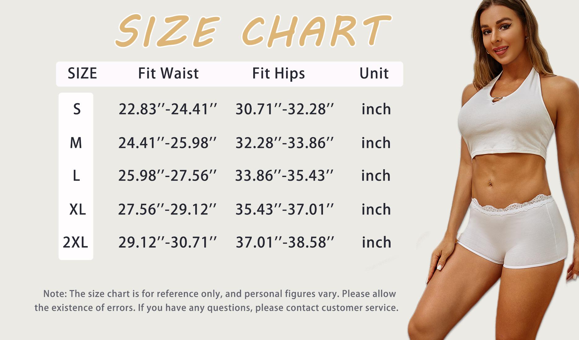 FINETOO 6 Pack Women's Lace Belt Cotton Boyshorts Underwear Soft Breathable Panties Plain Elastic Boxer Briefs