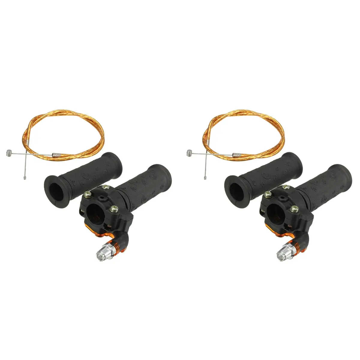 2-Set Restrictable Twist Throttle Cable Set with 3-Stage Grip, Universal Fit Motor Parts Accessories for Chinese 47cc-49cc Mini Motos, Pocket Bikes, CRX50 Dirt Bikes, Quads