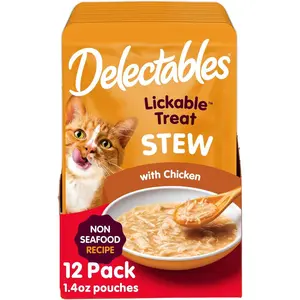 Non-Seafood Stew Lickable Wet Cat Treats, Chicken, 1.4 oz (Pack of 12)