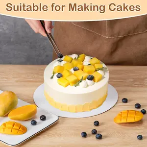 6 Pcs Cake Boards 10 inch Round White Food-graded Cardboard Waterproof Oil-proof for DIY Wedding Birthday Dessert Pizza Decorating Exhibition