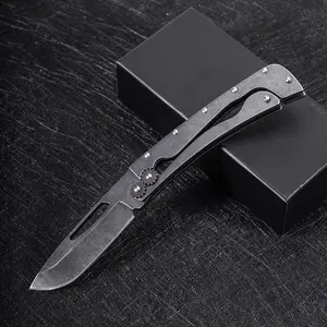 Portable EDC multifunctional heavy-duty tactical outdoor folding pocket knife. Utilizes a blade handle made entirely of steel; an outdoor cutting tool designed specifically for climbing and fishing; an essential item for camping and hiking.
