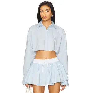 Lovers and Friends Palmer Cropped Top in Baby Blue