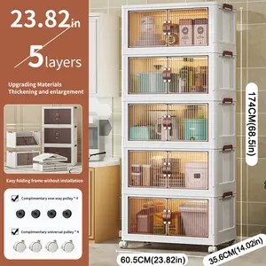 Foldable storage cabinet can be used without installation. Extra large storage box for home wardrobe. Home storage cabinet.