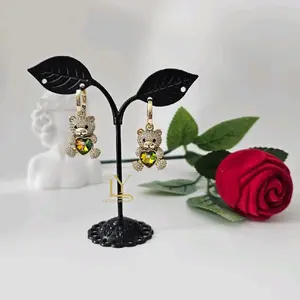 LaYaiBoutique #1929 14k gold plated bear earrings, high quality