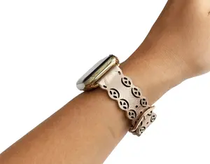 Rose Gold Lace Laser Cut Leather Watch Band