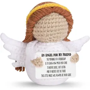 Best Friend Birthday Gifts for Women Men, Christmas Decorations for Bestie BFF Sister, Friendship Gifts for Women Friends Her Him Female Male Boys Girls, Funny Handmade Crochet Angel Stocking Stuffers