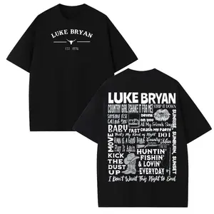 Luke Bryan Tour Graphic T-Shirt – Country Music Singer Photo Collage Tee