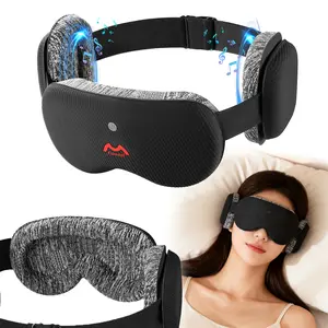 Fismool 3D Bluetooth Sleep Mask with Remote Control & Headphones | 100% Blackout Pressure-Free Cotton Eye Mask for Side Sleepers, Noise-Masking Travel Sound Blindfold