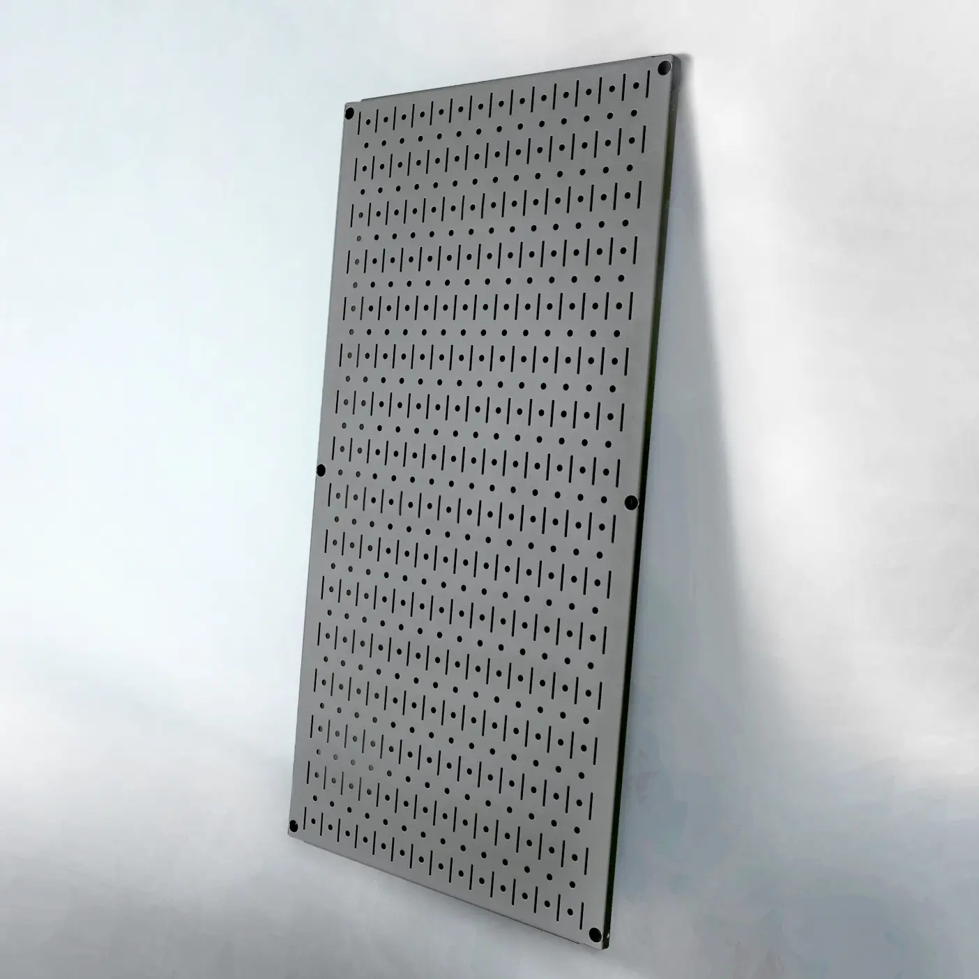 Signature Series Gun Metal Grey Textured Matte Steel Pegboard Panel - Vertical 32in x 16in