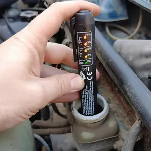 Brake Fluid Liquid Tester Pen with 5 LED Indicators, Calibrated For DOT3 DOT4 Brake Fluid