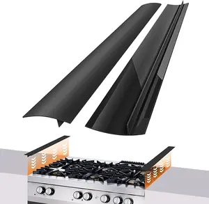 [New Deal] 2 Pack Silicone Stove Gap Covers, Heat Resistant Oven Gap Filler Seals Gaps with Anti-Slip Mirror Base, Stain Resistant Stove Counter Gap Cover Silicone Strips Between Stovetop and Counter