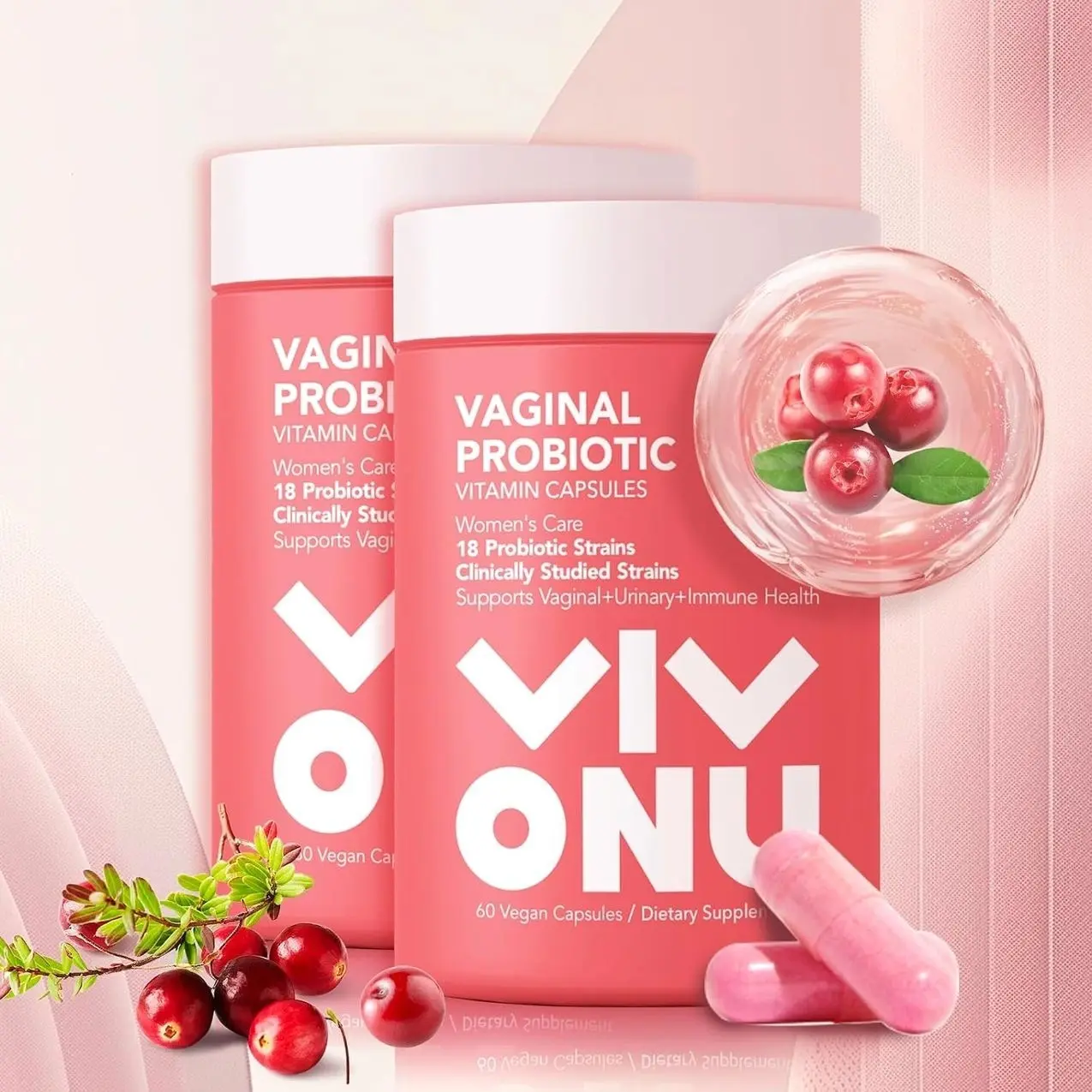 Women's Probiotic,Prebiotics & Lactobacillus Probiotic Blend,60 Billion CFUs,18 Strains,Help Women's Health,Boost Immune,Digestive,Gut,Promote Healthy Vaginal Odor & Vaginal Flora