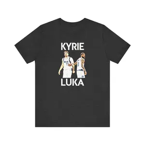 Dallas Mavericks, Kyrie Irving, Luka Doncic, Basketball shirt, Dynamic duo, Fan gear, Sports merchandise, Team pride, Basketball fan