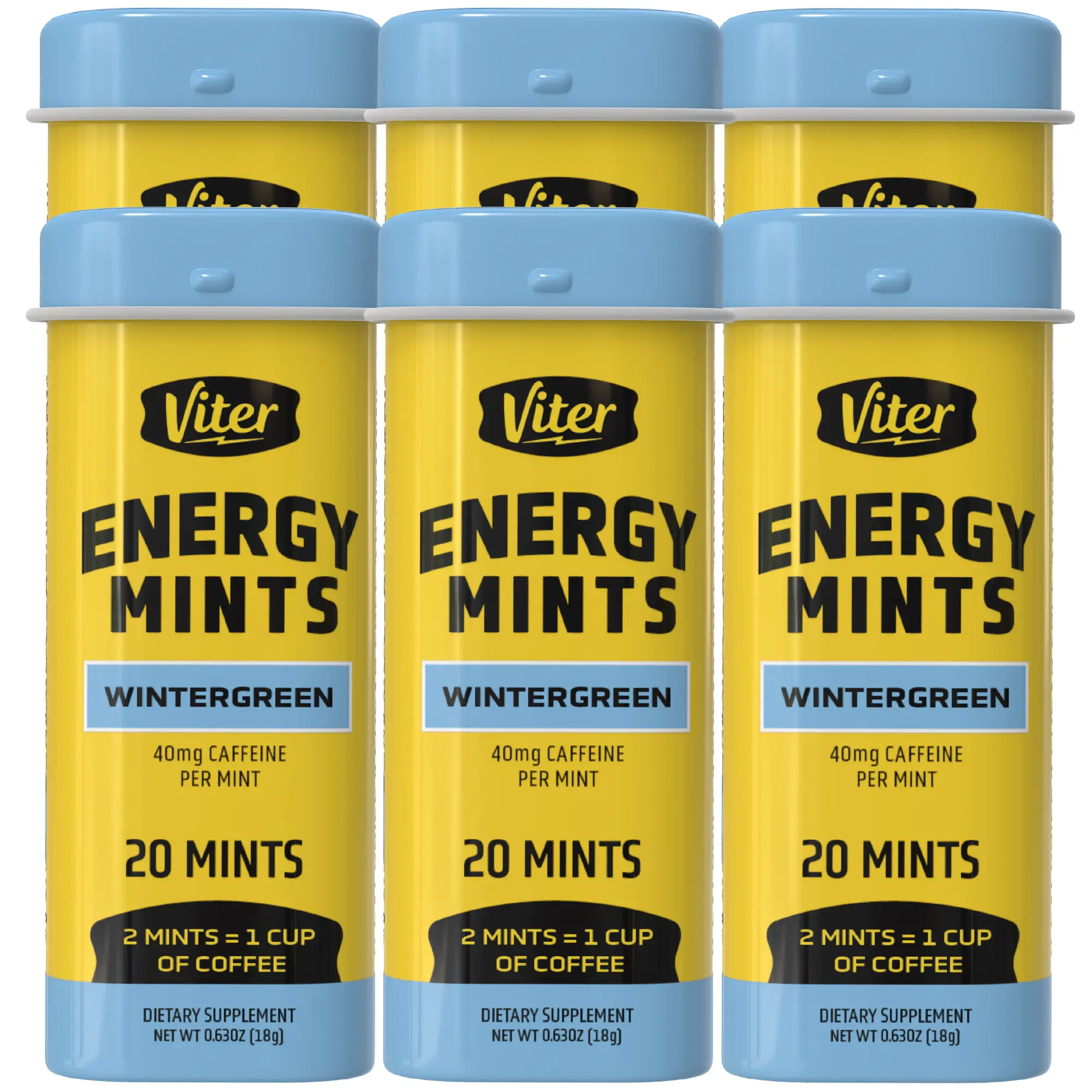Viter Energy Original Mints  | 40mg Caffeine per Mint - Fast-Acting Energy Mints for Focus & Fresh Breath - Portable On-the-Go Energy for Early Morning, Afternoon Meetings & Long Drives