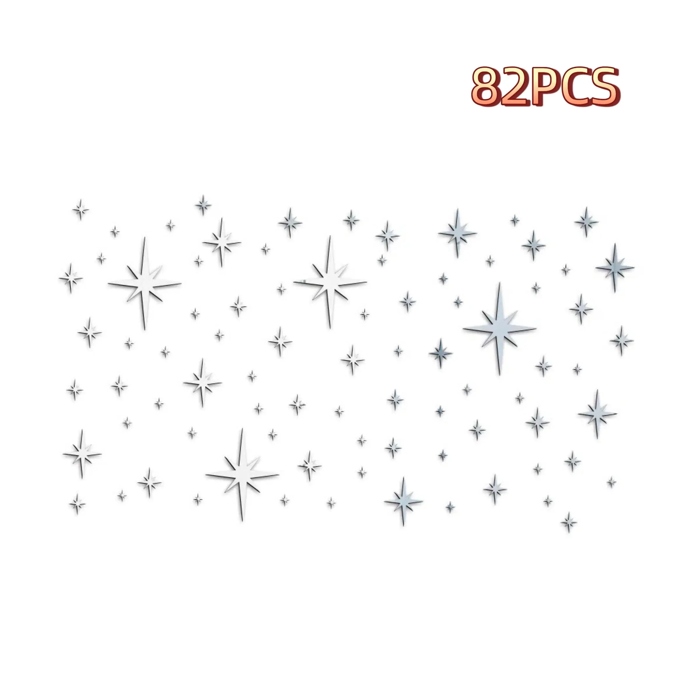 3D Mirror Star Wall Sticker, Self-adhesive Waterproof Decorative Sticker Ornaments, Wall Decal for Home Bedroom Living Room Nursery, Wall Art Stickers, Sticker Decorations