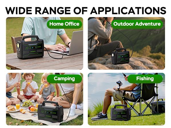 MARBERO 155Wh Portable Power Station with 2 x 100W AC Outlets(150W Surge) 7 Output Ports Built-in Flashlight for Camping Power Outage Outdoor Emergency