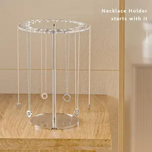 Transparent Acrylic Necklace Display Stand, 1 Count Jewelry Storage Rack, Jewelry Organizer, Home Organizer for Necklace, Bracelet, Earrings, Rings