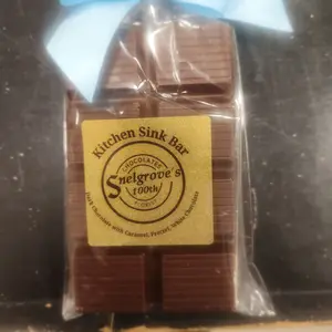 Snelgrove's Kitchen Sink Bar - White Chocolate, Pretzel, Caramel in Rich Dark Chocolate -locally made - Sweet Salty Crunchy Treat - Authentic US Flavor - Snack Dessert
